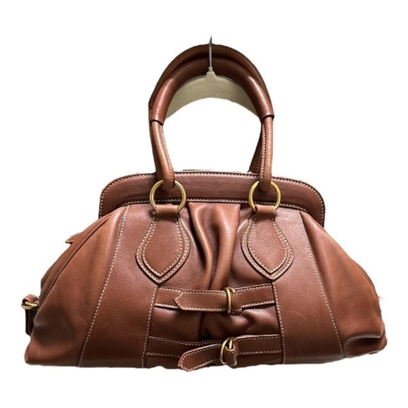 Jane Bolinger Made in Italy 100% Leather Satchel Bag Purse - Picture 1 of 9